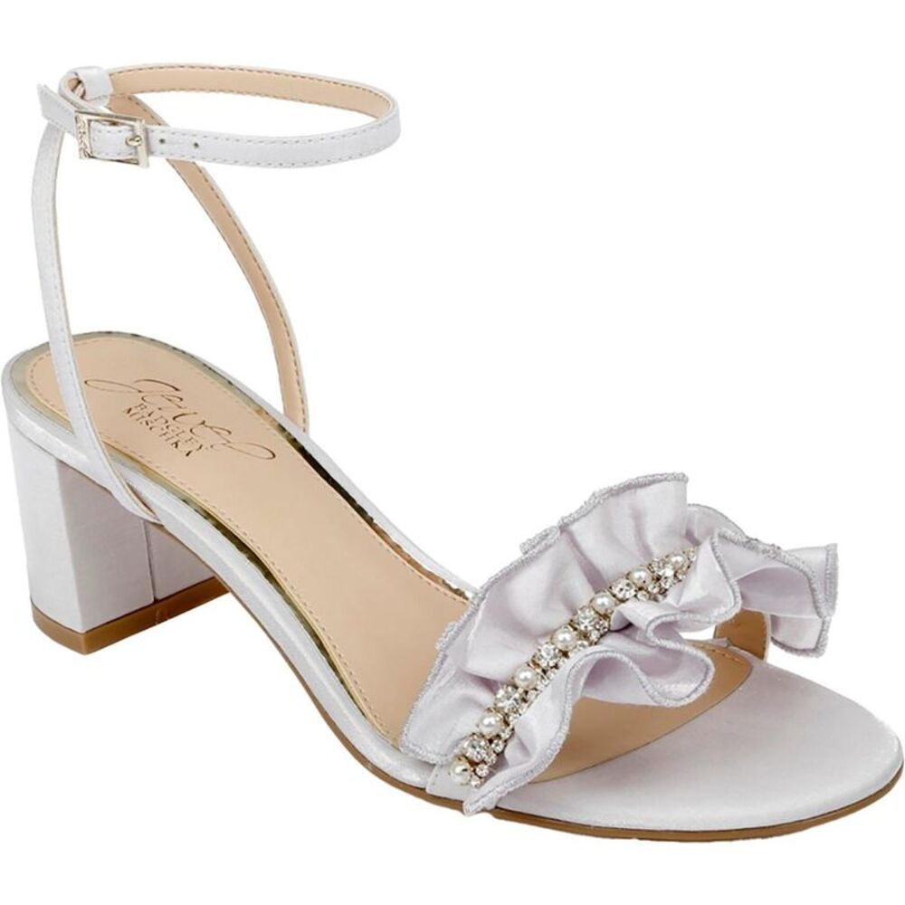 Jewel Badgley Mischka Ivory Gem-Embellished Sandals